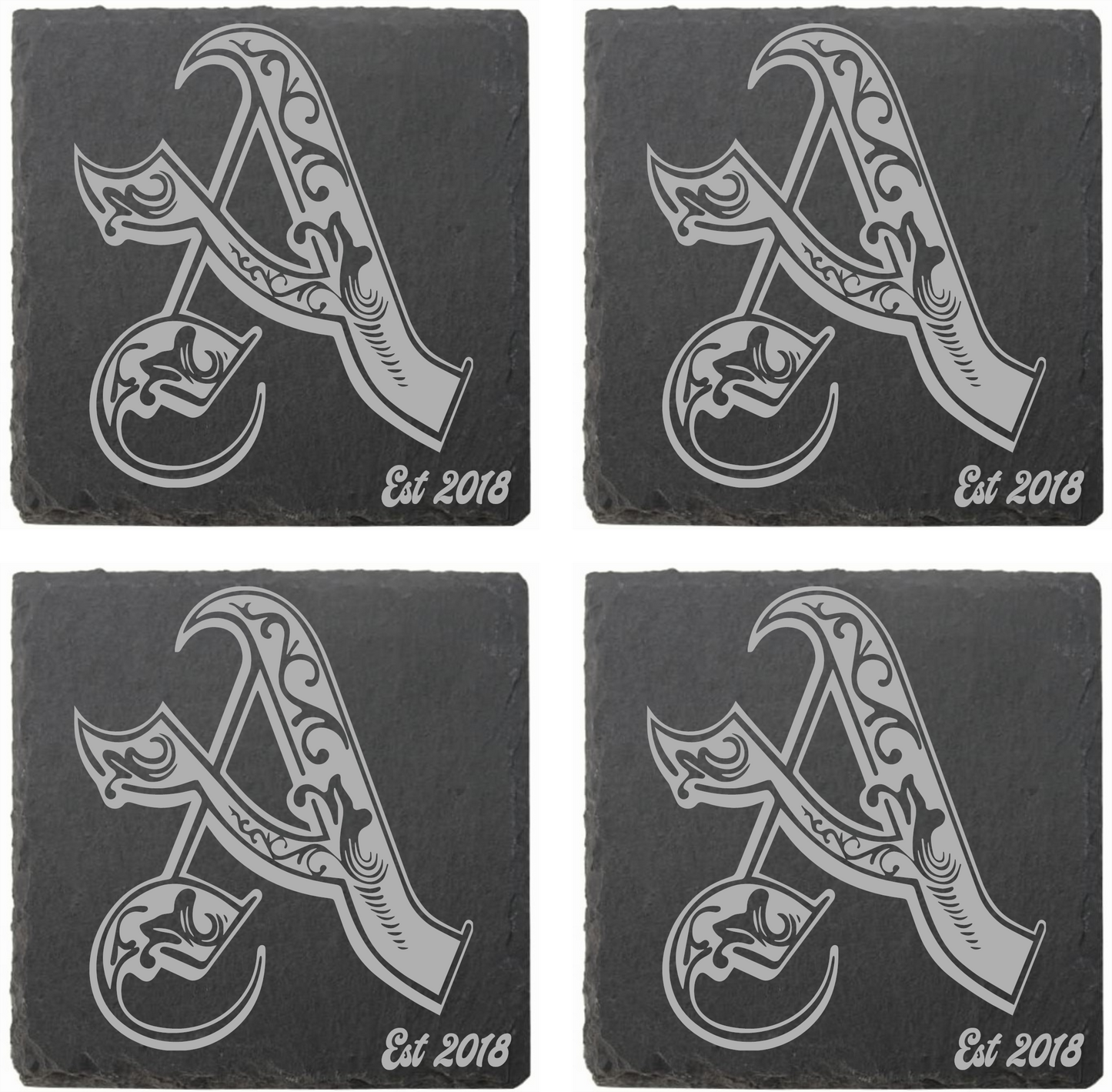 Letter coasters with date