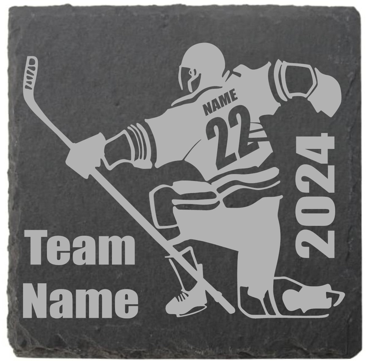 Hockey, custom player with team name coasters