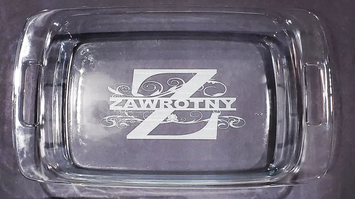 Split letter 9x13" single baking dish