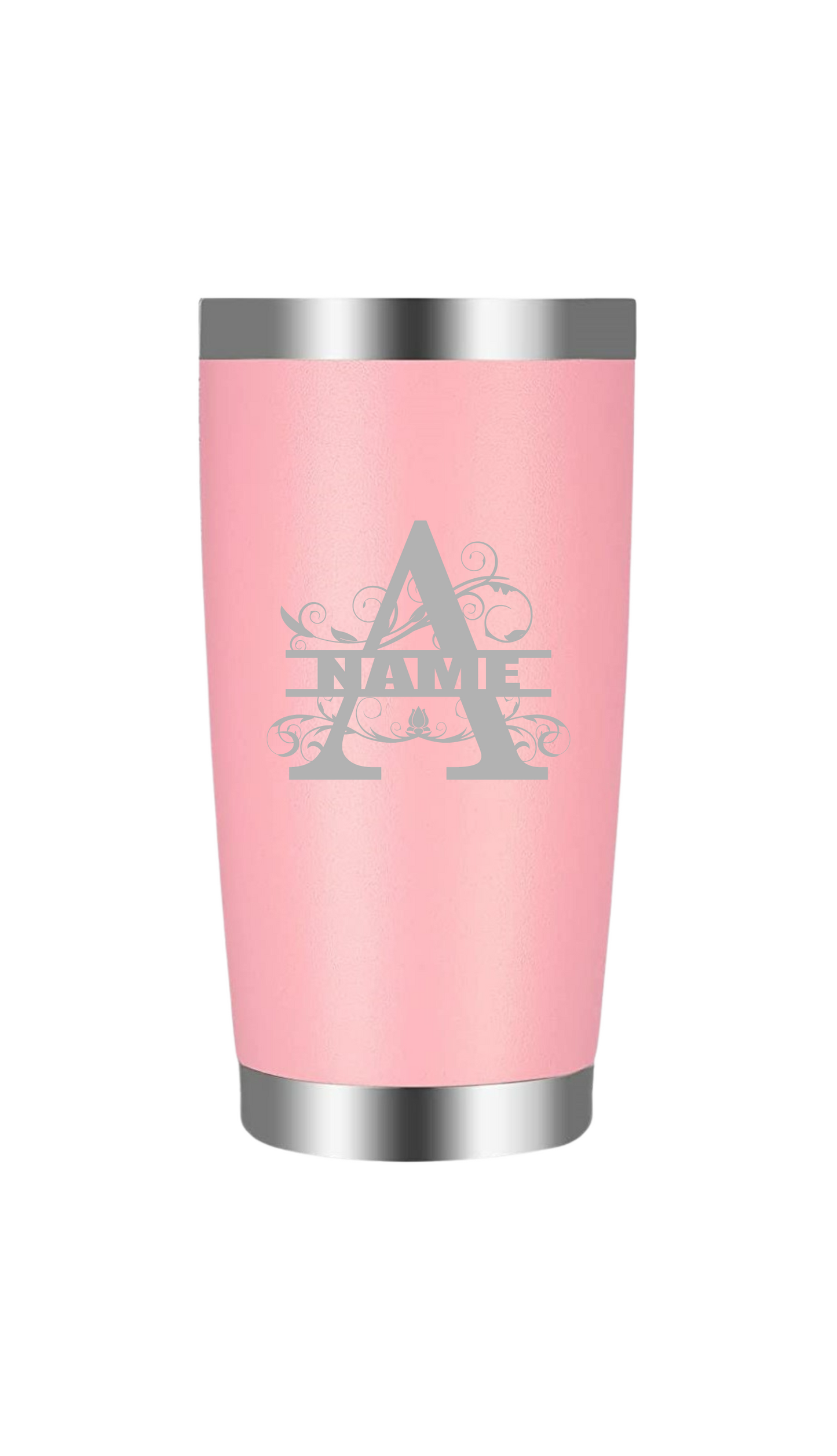 Split letter A with name tumbler