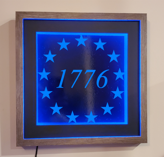 1776 etched picture frame