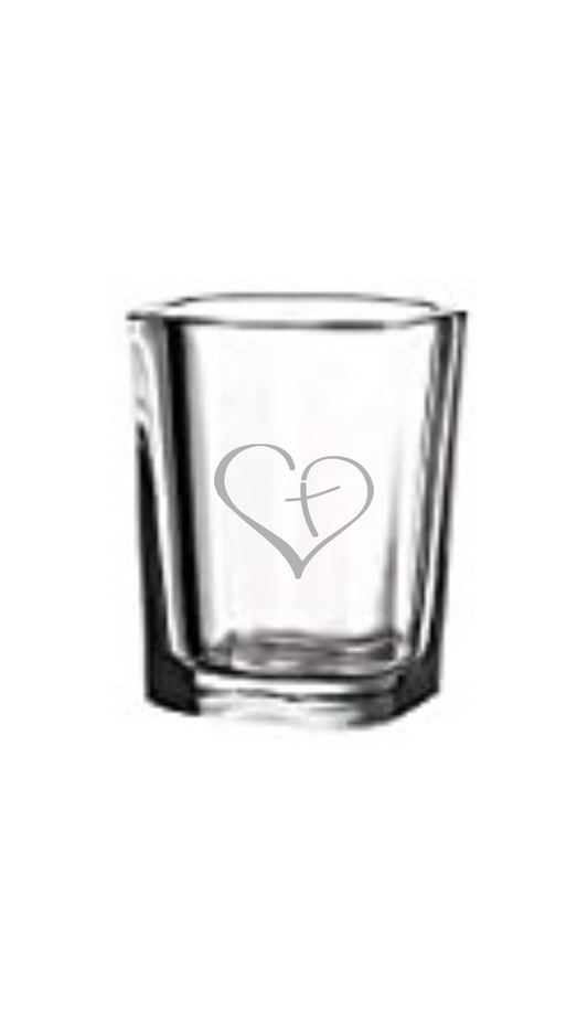 Heart with Cross glass