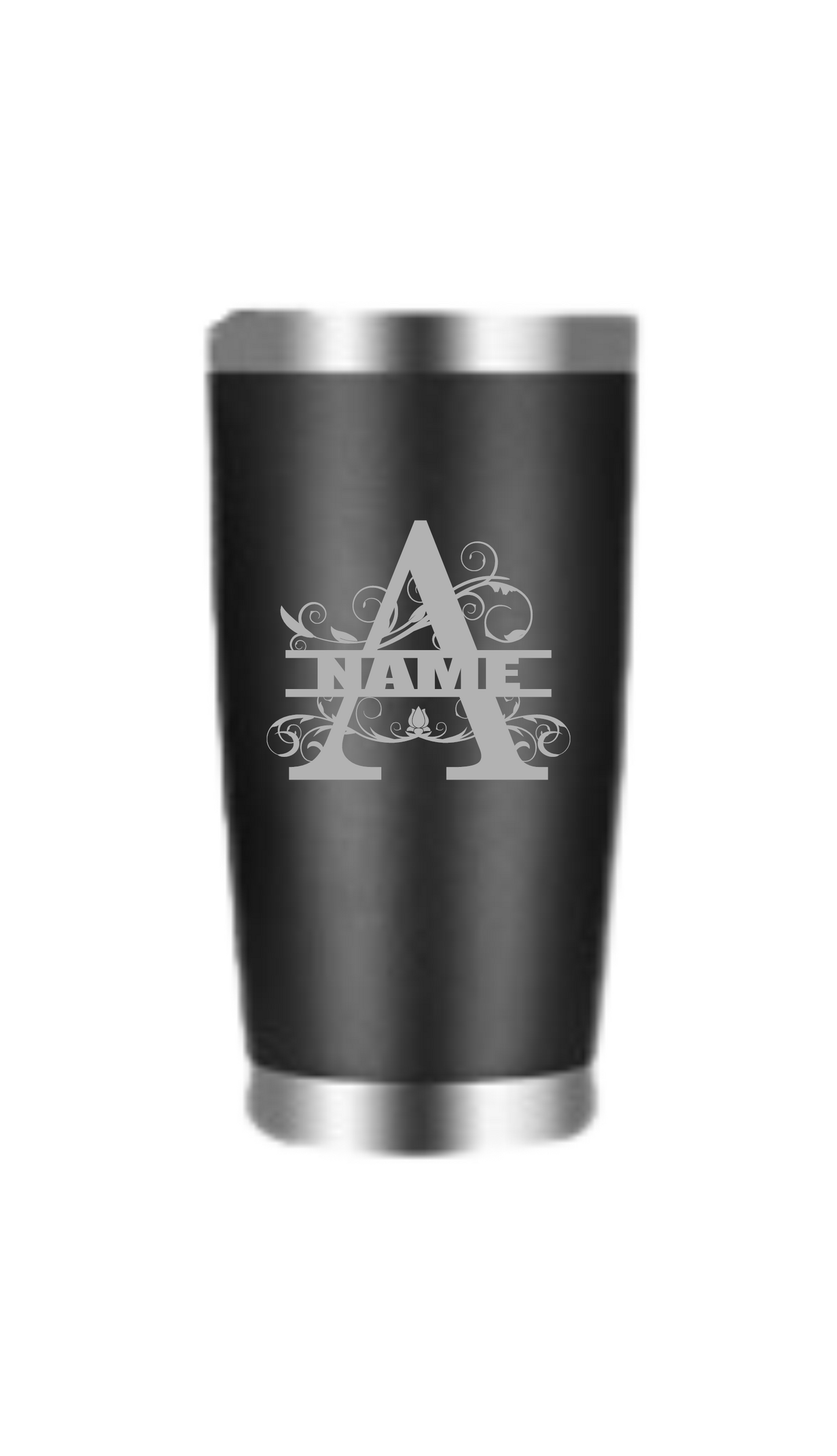 Split letter A with name tumbler