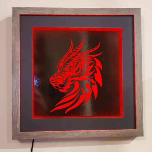 Dragon Head etched picture frame