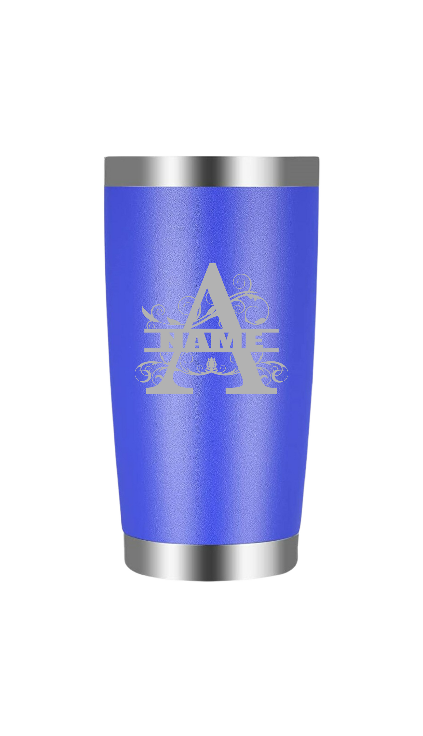 Split letter A with name tumbler