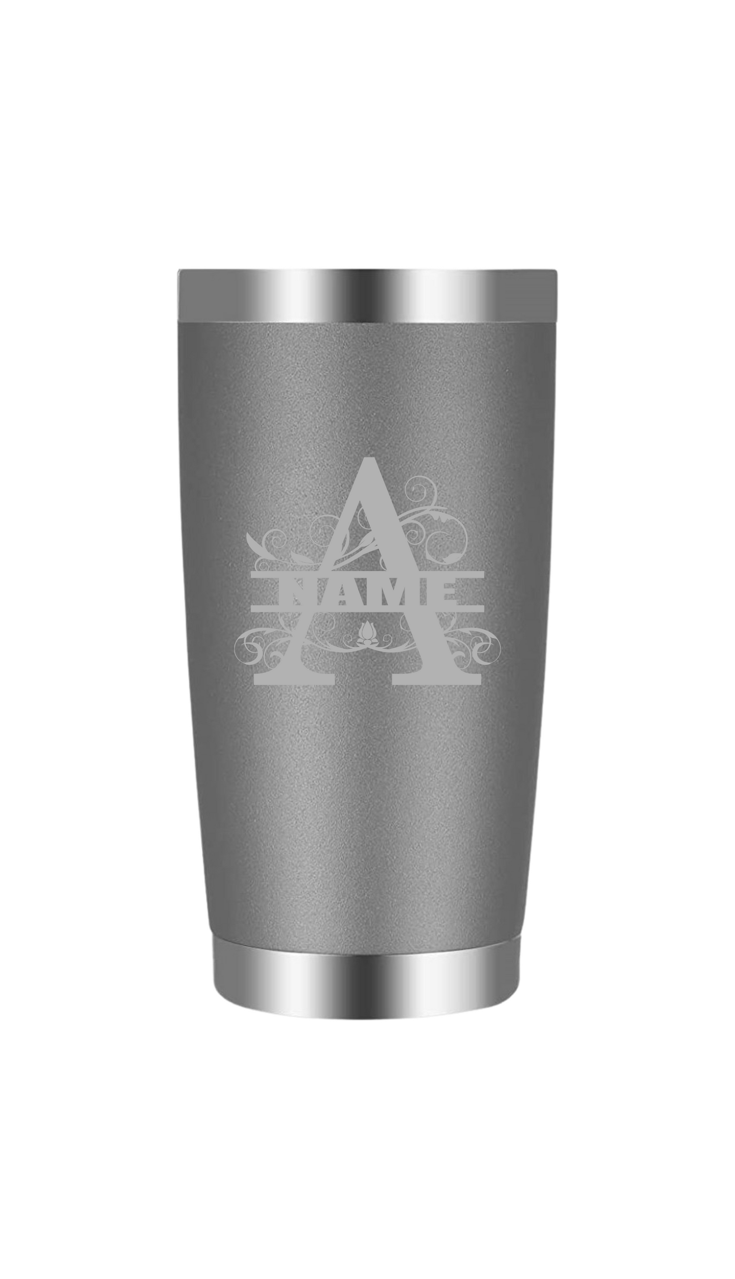 Split letter A with name tumbler