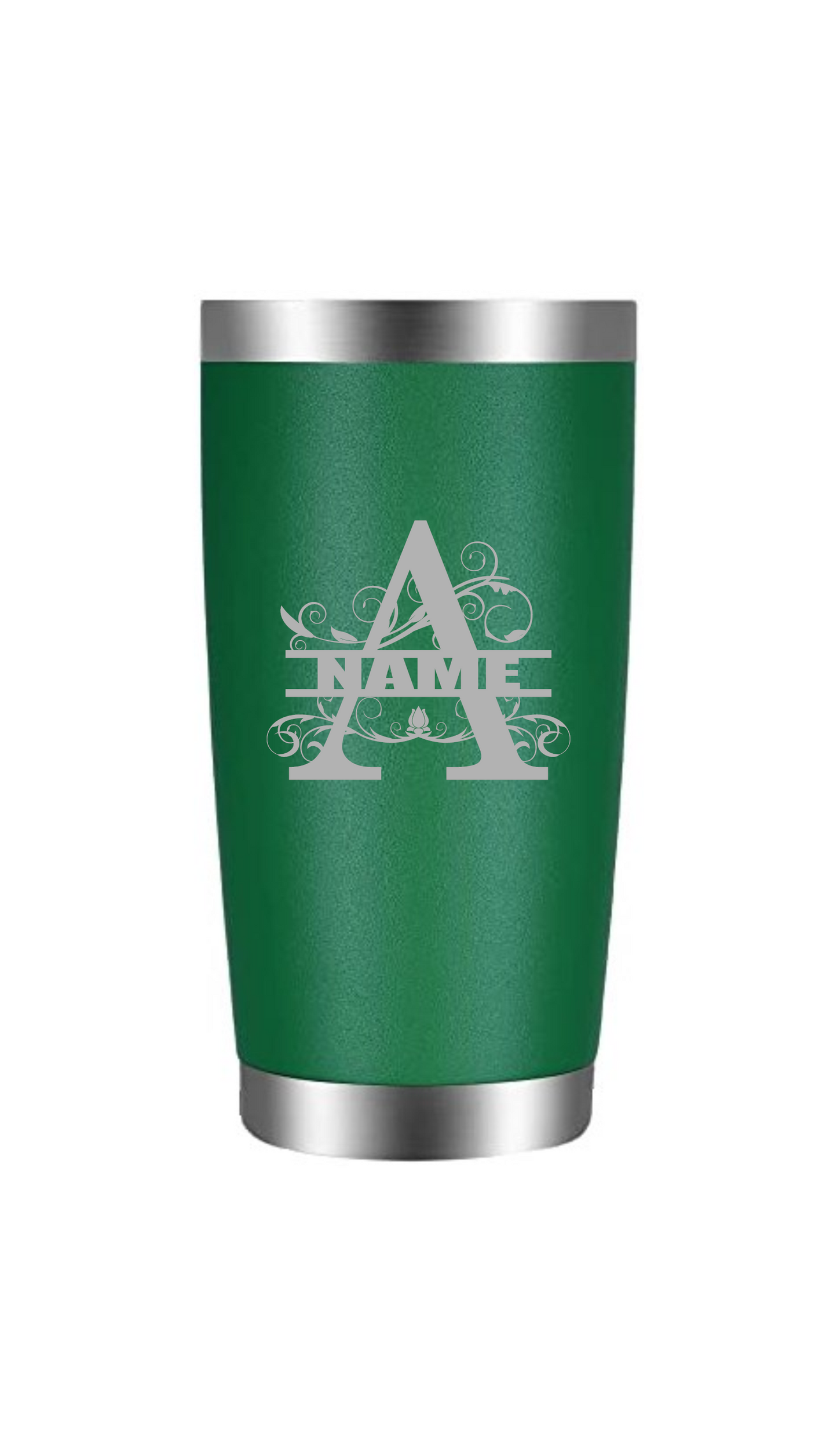 Split letter A with name tumbler