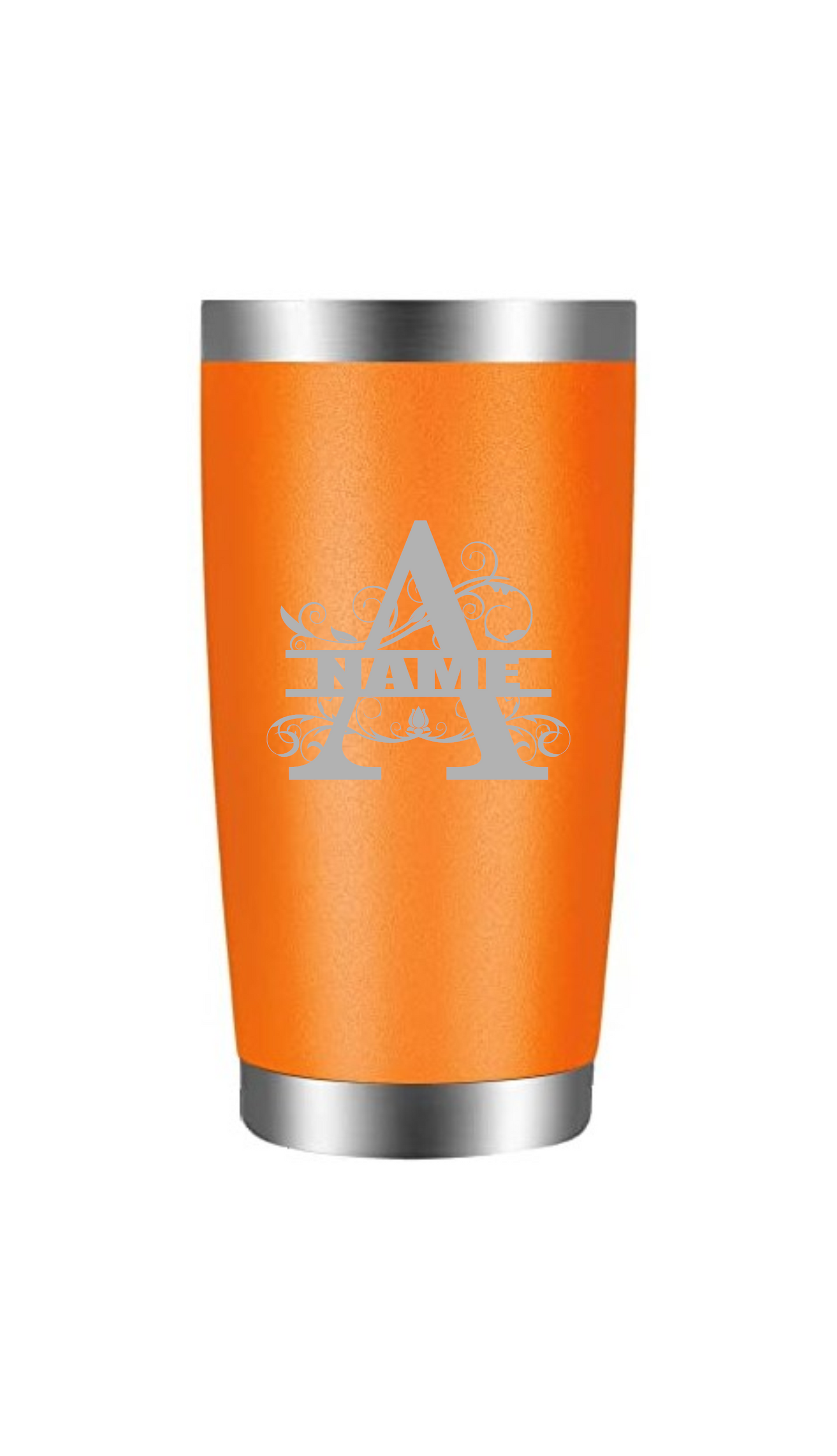 Split letter A with name tumbler