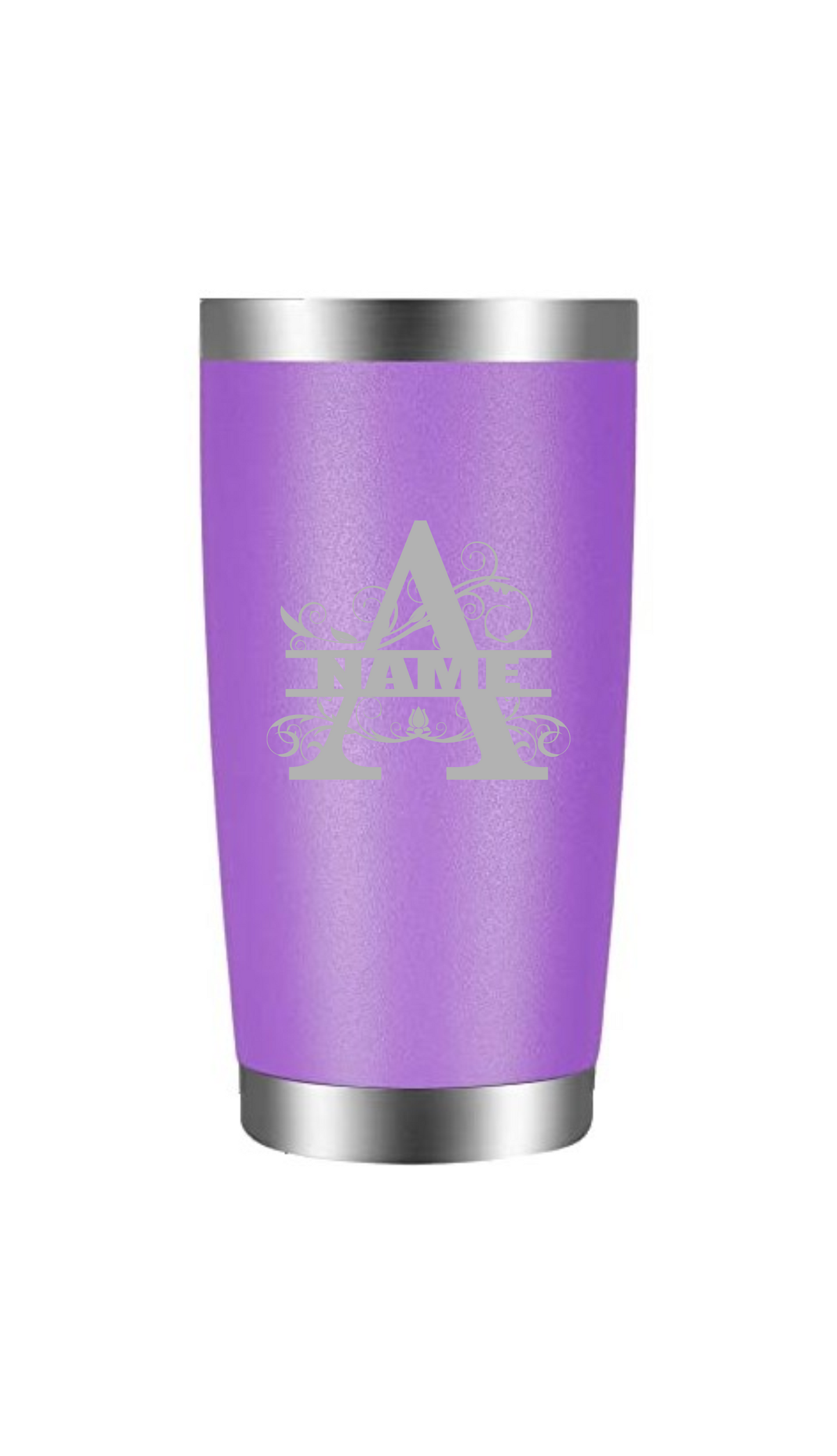 Split letter A with name tumbler