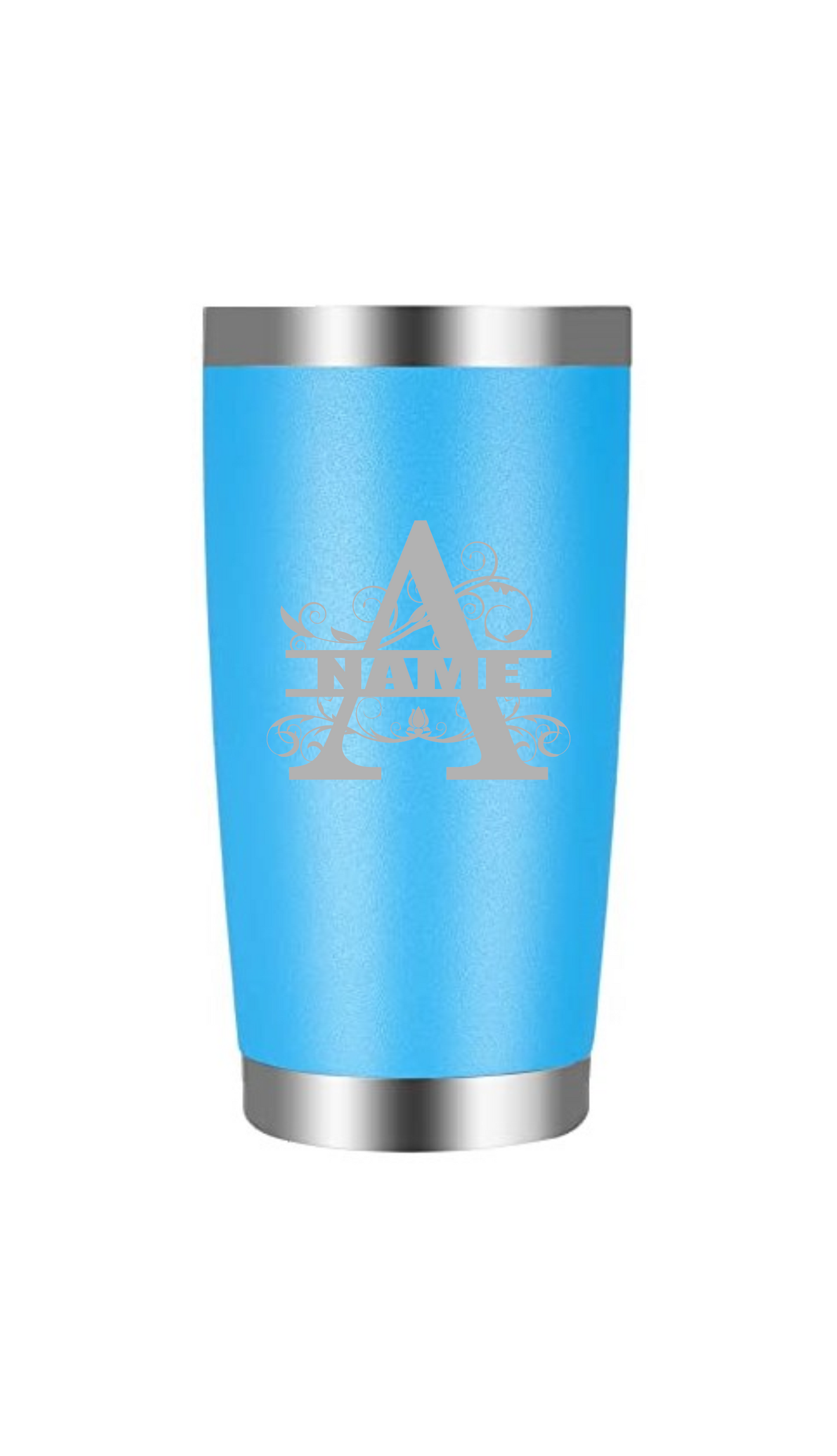 Split letter A with name tumbler