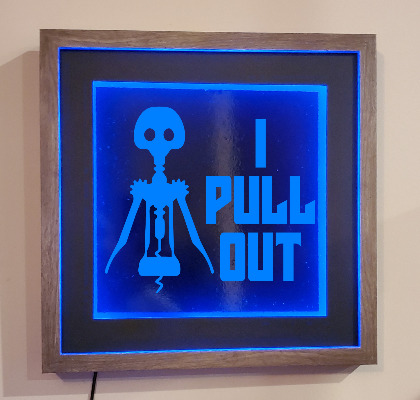 I Pull Out etched picture frame
