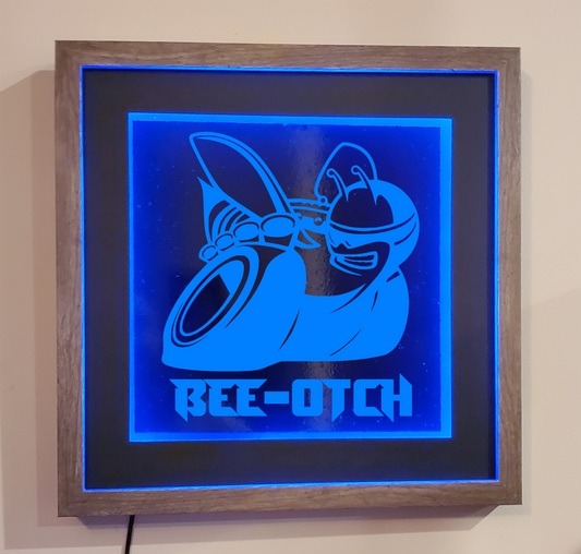 Bee-Otch etched picture frame