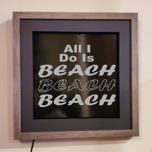 Beach Beach Beach etched picture frame